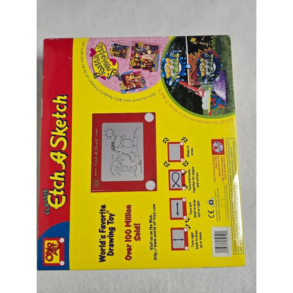 Classic Etch A Sketch Red Drawing Toy By Ohio Art‎ # 505 From 2001